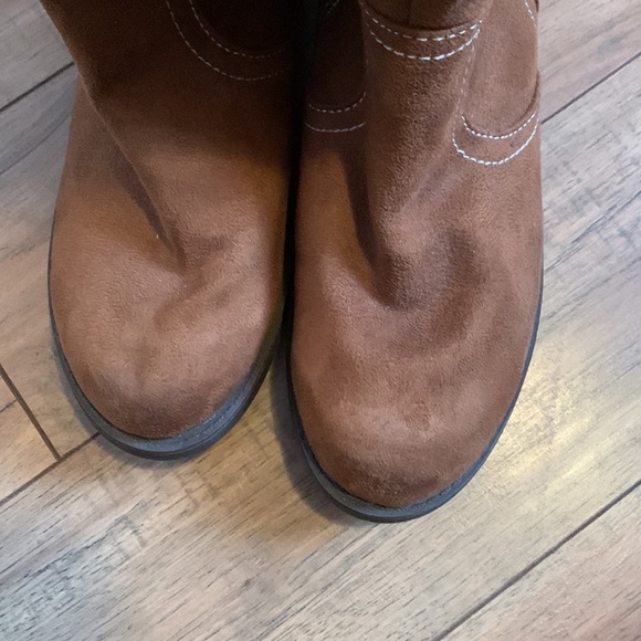 Brown vegan suede tall lined boots 9 - Picture 14 of 16